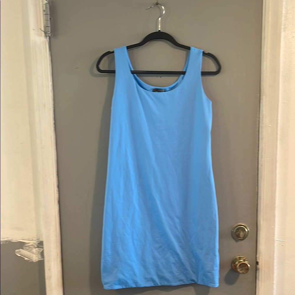JudyP Blue Sleeveless Scoop Neck Sheath‎ Mini Dress S